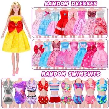 Doll Closet Playset with Doll, 342 Pcs Clothes and Accessories, Princess Dresses Top Pants Swimsuits Wardrobe Shoes Hangers and Other Accessories, Doll Dress up toys for Girls Toddlers Gift Toys