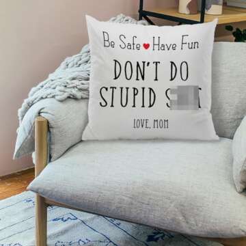 ZJSYXXU Call Your Mom Reversible Pillow Covers 18 x 18 - Funny Throw Pillows for Couch, College Dorm...