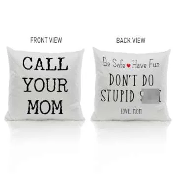 Call Your Mom Funny Reversible Pillow Cover 20x20