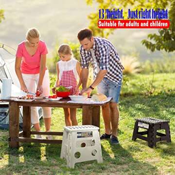 ACKO Folding Step Stool -13inch Height Premium Heavy Duty Foldable Foot Stool for Kids and Adults, K...