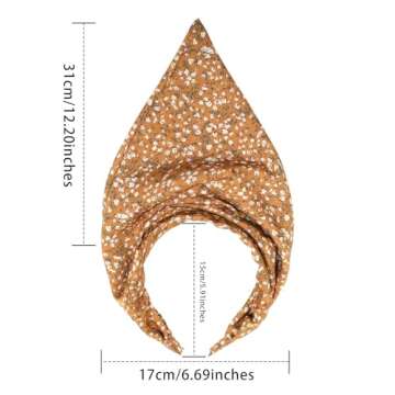 HAIMEIKANG Floral Hair Scarf Headbands for Women Boho Bandanas for Women Triangle Kerchief Solid Col...