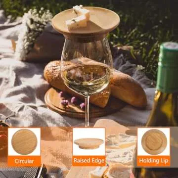 4PCS Bamboo Wine Glass Charcuterie Toppers for Entertaining