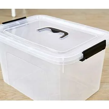 JUJIAJIA Clear 16 Quart Storage Latch Box - 2-Pack