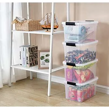 JUJIAJIA Clear 16 Quart Storage Latch Box - 2-Pack