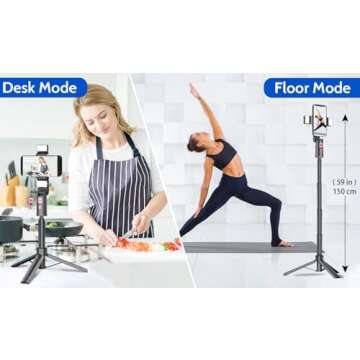 Voinap Extendable Auto Face Tracking Tripod with Light, 360 Rotating Tripod, Both Auto or Manual Mov...