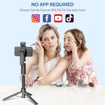 Voinap Extendable Auto Face Tracking Tripod with Light, 360 Rotating Tripod, Both Auto or Manual Moving Control, Smart Cameraman Shooting for Video, Vlog, Live Stream