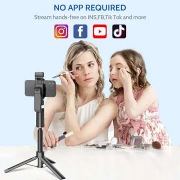 Voinap Extendable Auto Face Tracking Tripod with Light, 360 Rotating Tripod, Both Auto or Manual Moving Control, Smart Cameraman Shooting for Video, Vlog, Live Stream