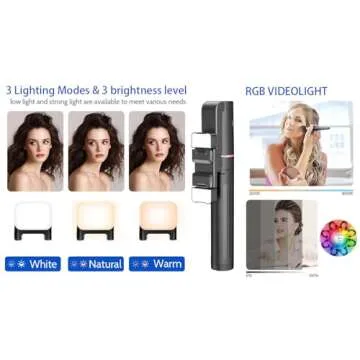 Voinap Extendable Auto Face Tracking Tripod with Light, 360 Rotating Tripod, Both Auto or Manual Moving Control, Smart Cameraman Shooting for Video, Vlog, Live Stream