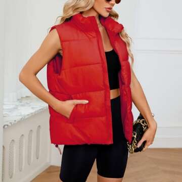 American Trends Oversized Puffy Vest for Women - Stylish Warm Winter Wear, Perfect for Layering