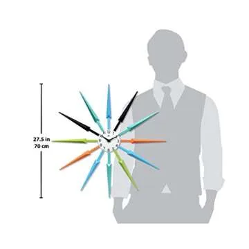 Celeste Multi-Color Large Retro Starburst Wall Clock