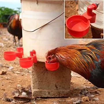 Chicken Water Cups, 6pcs Automatic Chicken Water Feeder, Poultry Waterer Kit Suitable for Chicks, Duck, Goose, Turkey and Bunny, 6-Pack