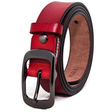Stylish Women's Genuine Leather Belt in Red