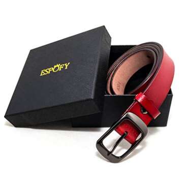 Stylish Women's Genuine Leather Belt in Red