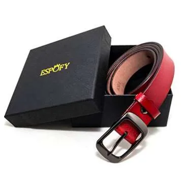 Stylish Women's Genuine Leather Belt in Red