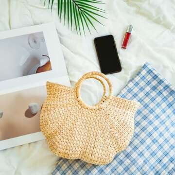 Stylish Summer Straw Bag - Rattan Handwoven Handbag