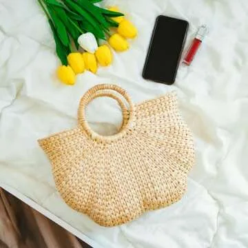 Stylish Summer Straw Bag - Rattan Handwoven Handbag