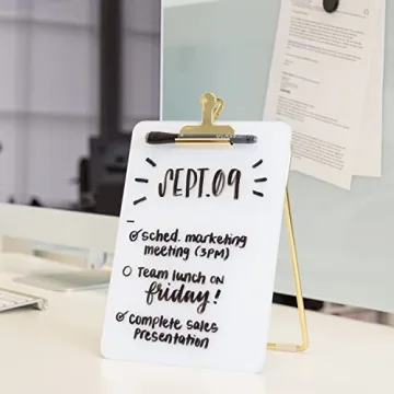 U Brands Stylish Glass Dry-Erase Desktop Easel for Home & Office