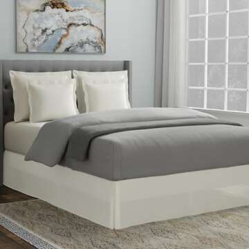 TODAY'S HOME Classic Tailored, Microfiber, 14" Drop Length Bed Skirt Dust Ruffle, Twin, Ivory TOH25014IVOR01