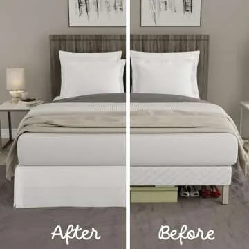 TODAY'S HOME Classic Tailored, Microfiber, 14" Drop Length Bed Skirt Dust Ruffle, Twin, Ivory TOH25014IVOR01