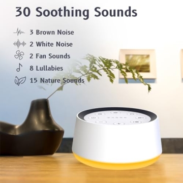 Brown Noise Sound Machine with 30 Sounds and Night Light