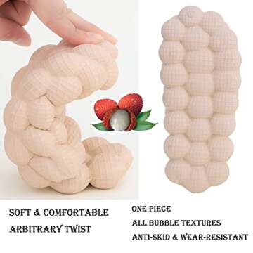 AIMINUO Bubble Slides - Funny Massage Slippers for Women & Men, Golf Ball & Cloud Cushion Thick Sole Spa Slides, Non-slip Stress Relief Reflexology Sandals for Shower & Bedroom