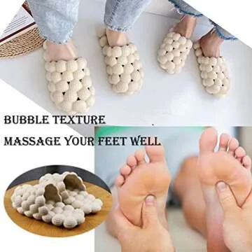 AIMINUO Bubble Slides - Funny Massage Slippers for Women & Men, Golf Ball & Cloud Cushion Thick Sole Spa Slides, Non-slip Stress Relief Reflexology Sandals for Shower & Bedroom