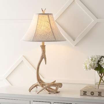 JONATHAN Y JYL6305B Antler 27.5" Rustic Resin LED Table Lamp, Traditional for Bedroom, Living Room, ...
