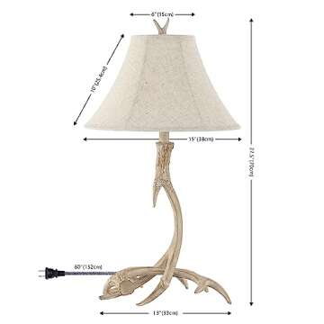 JONATHAN Y JYL6305B Antler 27.5" Rustic Resin LED Table Lamp, Traditional for Bedroom, Living Room, Office, Kids Room, Entryway, College Dorm, Bookcase, LED Bulb Included, Beige