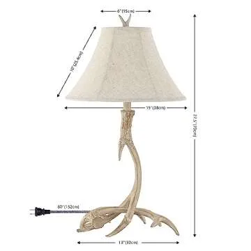 JONATHAN Y JYL6305B Antler 27.5" Rustic Resin LED Table Lamp, Traditional for Bedroom, Living Room, Office, Kids Room, Entryway, College Dorm, Bookcase, LED Bulb Included, Beige