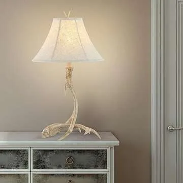 JONATHAN Y JYL6305B Antler 27.5" Rustic Resin LED Table Lamp, Traditional for Bedroom, Living Room, Office, Kids Room, Entryway, College Dorm, Bookcase, LED Bulb Included, Beige