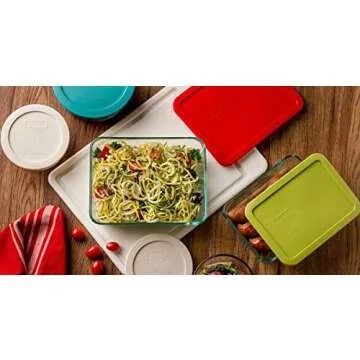 Pyrex 3-Cup Single Rectangular Food Storage Container with Lid, Non-Toxic, BPA-Free Lid, Tempered Non-Pourous Glass, Microwave, Dishwasher, Freezer and Oven Safe, Red