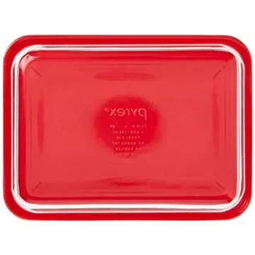 Pyrex 3-Cup Single Rectangular Food Storage Container with Lid, Non-Toxic, BPA-Free Lid, Tempered Non-Pourous Glass, Microwave, Dishwasher, Freezer and Oven Safe, Red