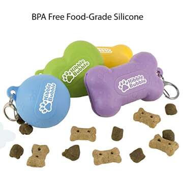 Kibble Bubble Dog Treat Pouch, Yellow Bone (30747-O) 4.3" x 2.6"