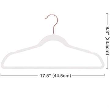 Pretigo White Velvet Hangers Flocked Hangers Non-Slip Velvet Hangers 50 Pack Suit Hangers Ultra Thin Space Saving Clothes Hangers Velvet Felt Hangers, White
