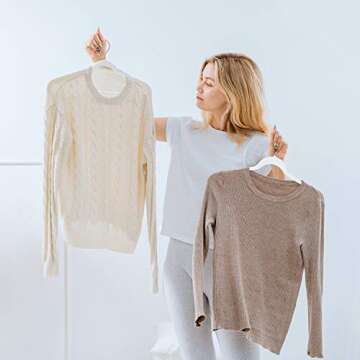 Pretigo White Velvet Hangers Flocked Hangers Non-Slip Velvet Hangers 50 Pack Suit Hangers Ultra Thin Space Saving Clothes Hangers Velvet Felt Hangers, White