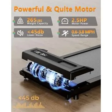 Walking Pad Treadmill Under Desk,Walking Pad with Incline for Office Home,265 lbs Capacity Portable ...