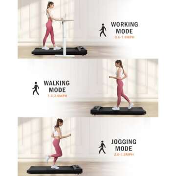 Walking Pad Treadmill Under Desk,Walking Pad with Incline for Office Home,265 lbs Capacity Portable Mini Treadmill, 2.5HP 2 in 1 Walking Jogging with Remote Control, LED Display