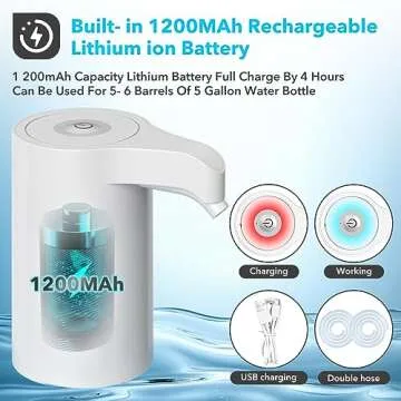 USB Rechargeable Electric Water Bottle Dispenser for Home