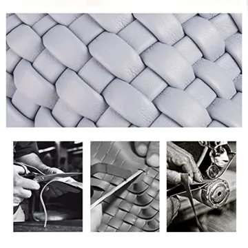 kemozaka Fashion Woven Vegan Leather Shopper Bag Bucket Bag Travel Handbags and Purses Women Tote Bag Large Capacity Shoulder Bags (Yellow)