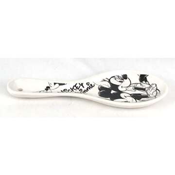 Disney Mickey and Minnie Mouse Sketch Ceramic Spoon Rest, 9 Inches