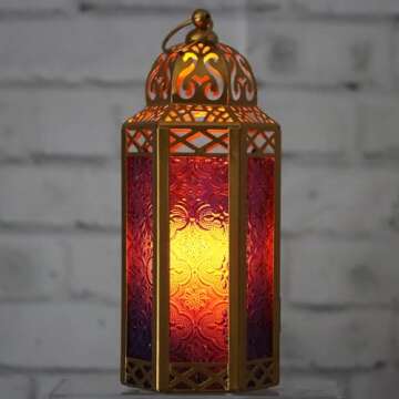 Stunning VELA LANTERNS Gold Moroccan Candle Lantern for Home and Events