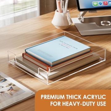 MaxGear Acrylic Letter Tray - Durable Desk Organizer