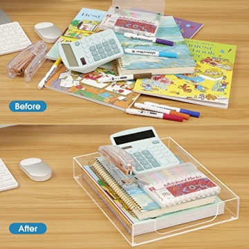 MaxGear Acrylic Letter Tray - Durable Desk Organizer