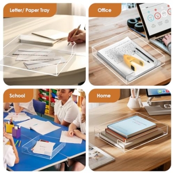 MaxGear Acrylic Letter Tray - Durable Desk Organizer