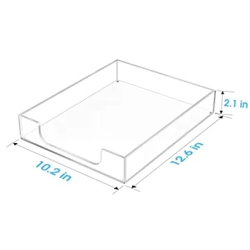MaxGear Acrylic Letter Tray - Durable Desk Organizer