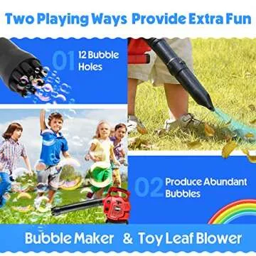 Bubble Leaf Blower for Toddlers - Upgraded Kids Bubble Machine with Gardening Tools