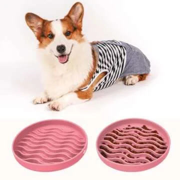 PJDH Safe Silicone Slow Feeder Dog Bowl for Healthy Eating