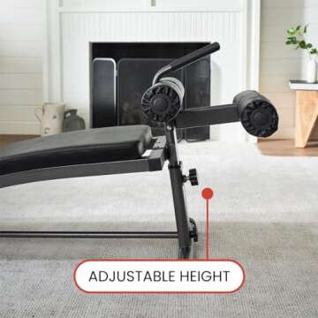 Finer Form Sit Up Bench with Adjustable Height and Handle