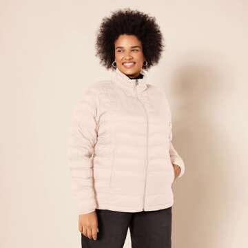 Amazon Essentials Women's Packable Water-Resistant Puffer Jacket