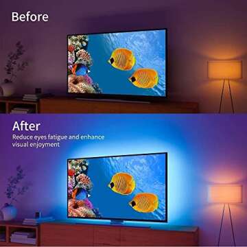 Nexlux LED Lights for TV 32-70 Inch,14.7ft TV Light Strip Quickly Install Simple APP Controlled for ...